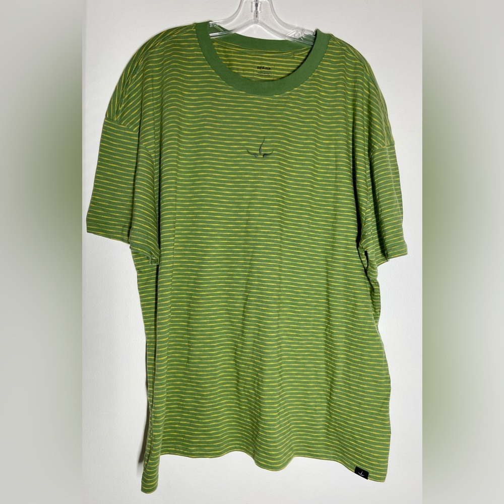 Prana | Cotton T Shirt Tee | Men’s XL | Green & gold